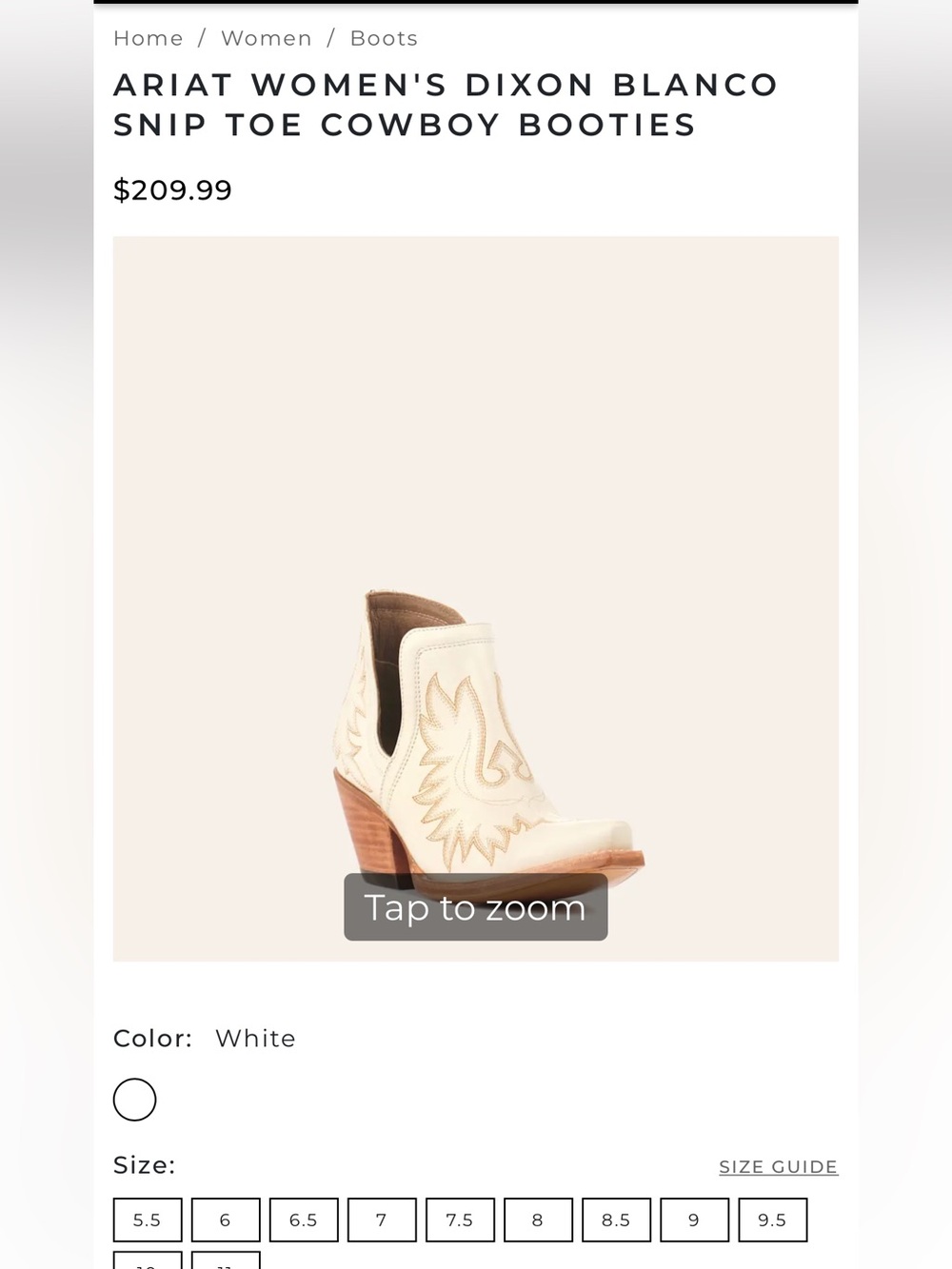 Ariat Dixon Bootie - White - Picture 6 of 6